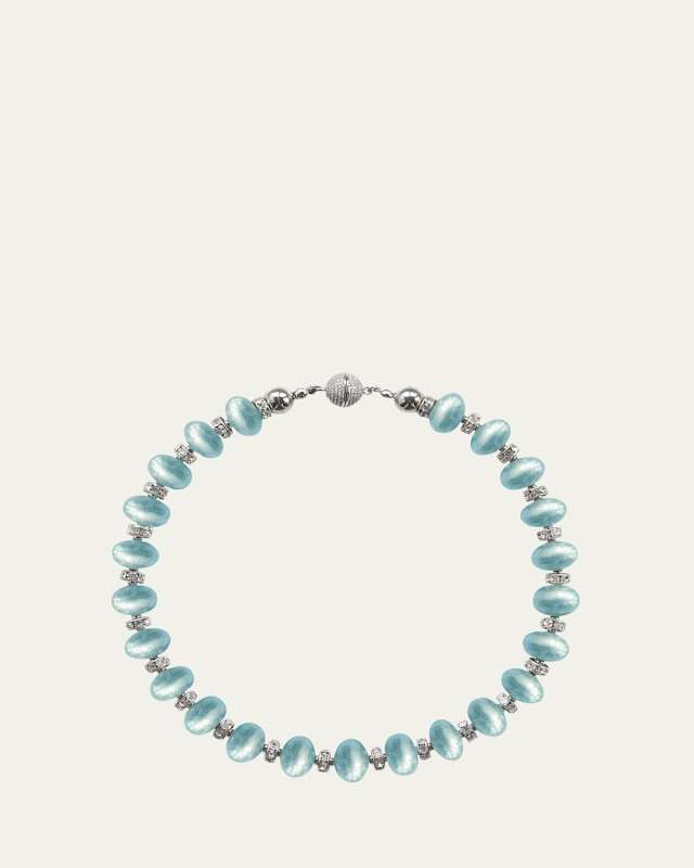 Mika Aqua Blue Necklace, 16"L